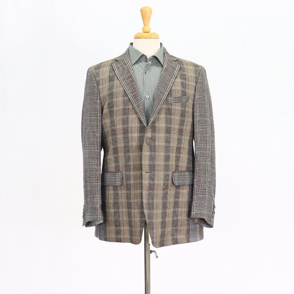 ETRO 44S Brown Check 2-Button Sport Coat Blazer Jacket T142